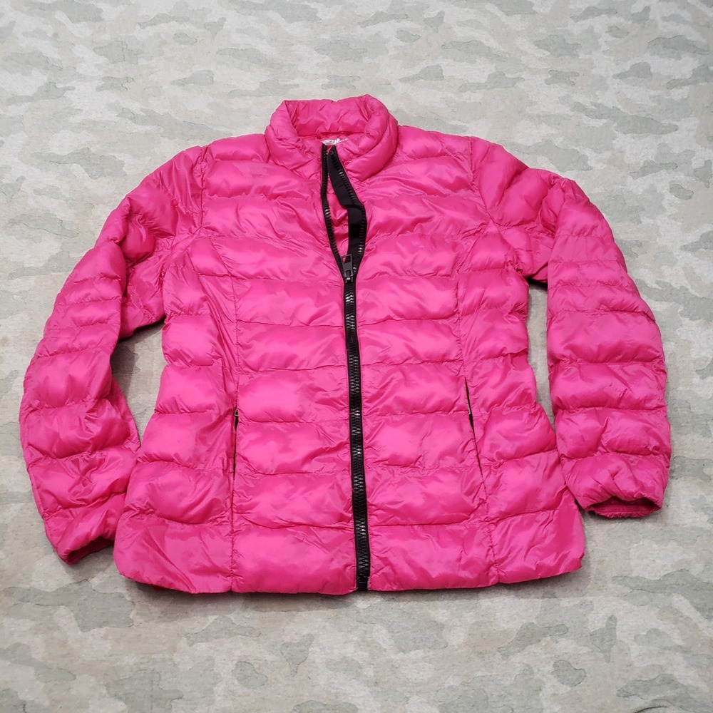 32 Degrees Heat Puffer Jacket Womens Medium Pink Quilted Full Zip Pockets